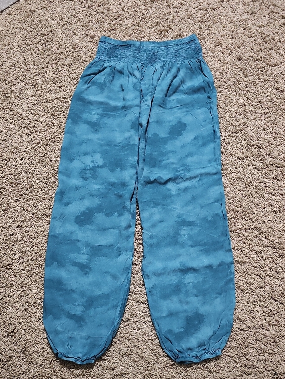 Lotus and Luna Harem Pants Handmade Yoga Lounge Joggers Tie Dye Pull On - Picture 4 of 4